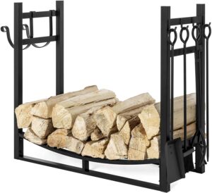 Best Choice Products 43.5in Steel Firewood Log Storage Rack